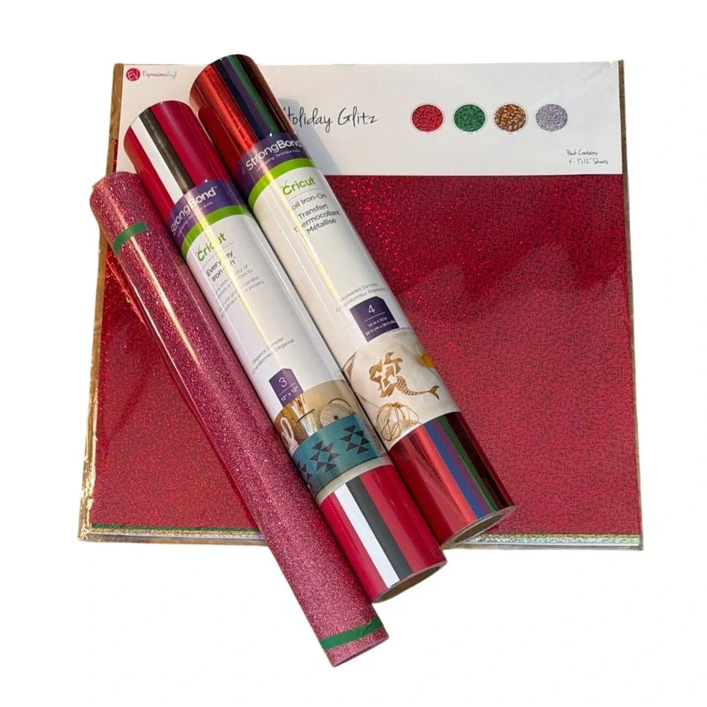 Cricut Expressions Vinyl HTV Adhesive Bundle Mixed Sizes Multicolor NEW/USED